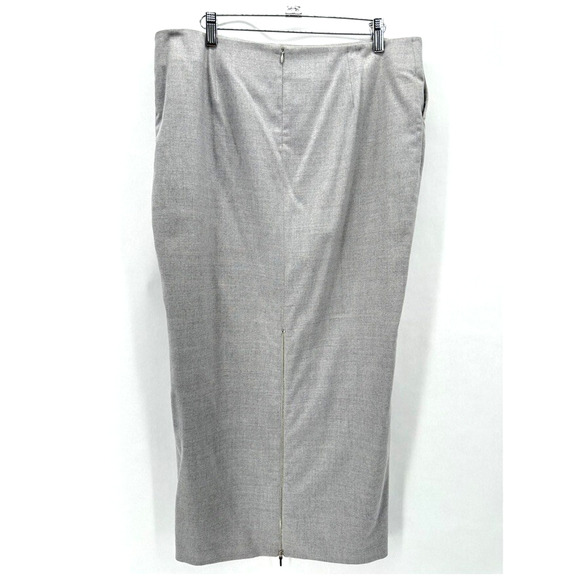 Fabiana Filippi‎ Maxi Skirt Back Zip Womens XL Grey Wool Cashmere Capsule Preppy - Picture 4 of 12